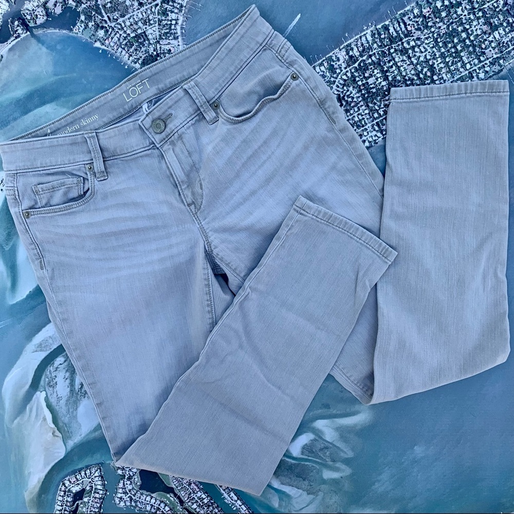 LOFT Modern Skinny Gray Denim Jeans Size 4
